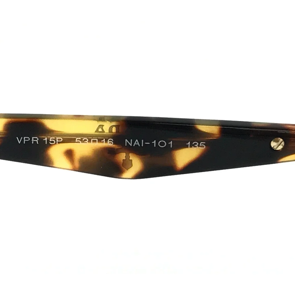 Prada Eyeglasses Frames VPR15P NAI-1O1 Top Black Medium Havana Cat Eye 53-16-135